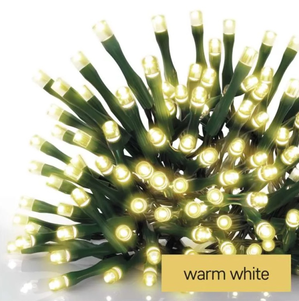 Osvětlení vánoční, 24m, 240LED, teplá bílá