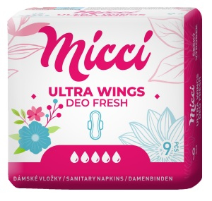 Vložky micci utra wings-10ks, vložky s křídélky s vysokou absorpční schopností