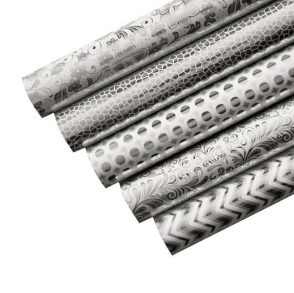 Balicí papír na roli 2 m metalový stříbrný