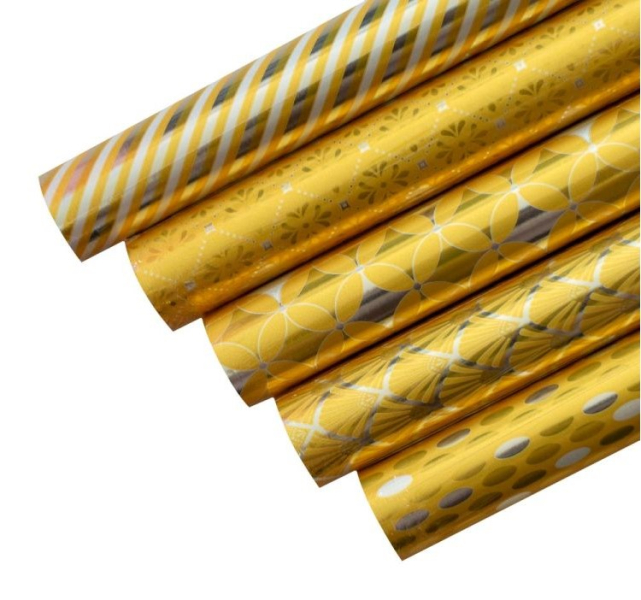 Balicí papír na roli 2 m metal zlatý