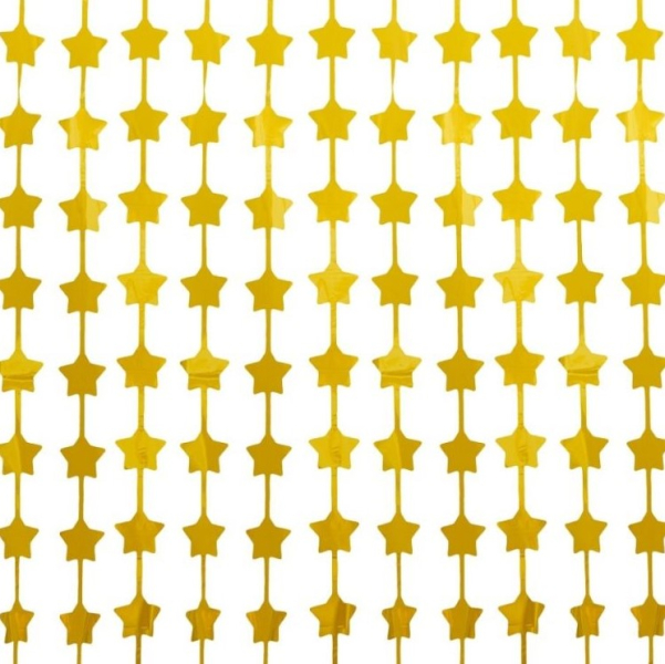 Závěs dekorační hvězdy zlatý 100 x 200 cm