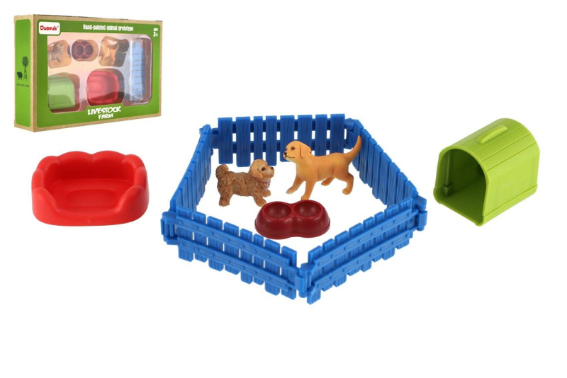 Pes 2 kusy s plotem a doplňky