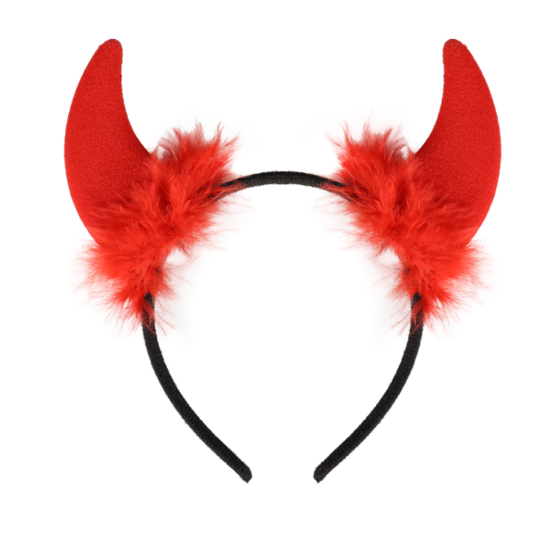 Rohy čerta s peřím červené
