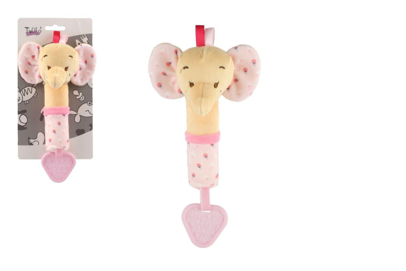 Kousátko, pískátko slon plyšový