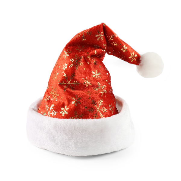 Čepice vánoční s vločkami 40 cm
