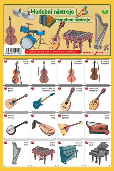 Pexeso Hudební nástroje Angličtina