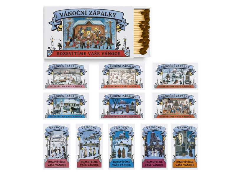 Zápalky vánoční dlouhé Josef Lada