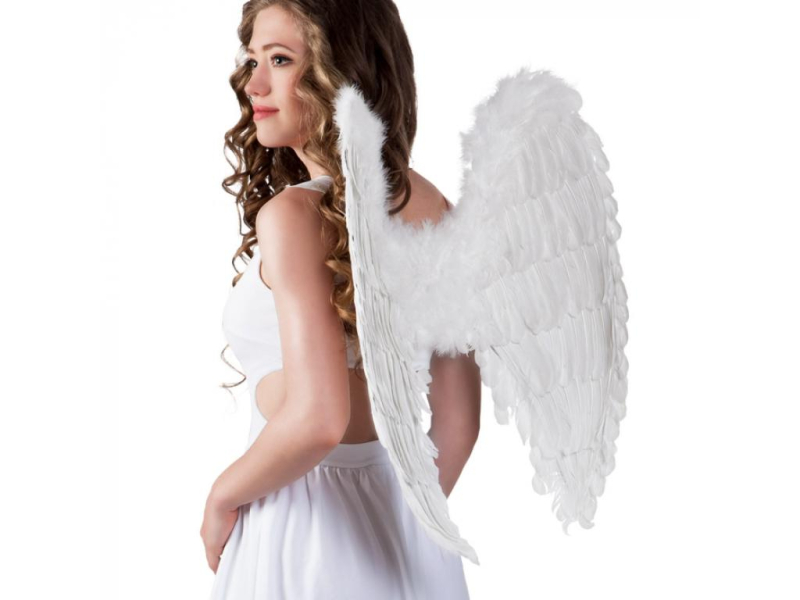 Křídla andělská bílá, 65 x 65 cm