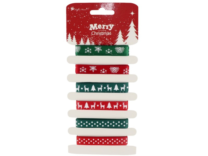 Stuha vánoční, látková, 6x1m