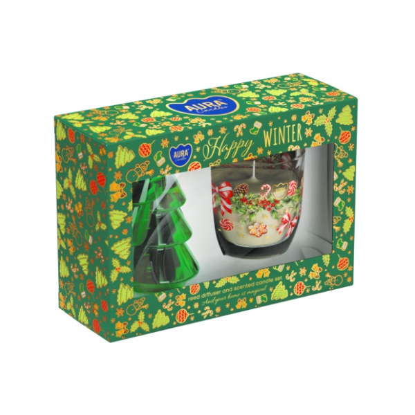 Happy Winter set, svíčka a difuzér