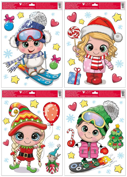 Fólie na okno, Zimní radovánky, glitr