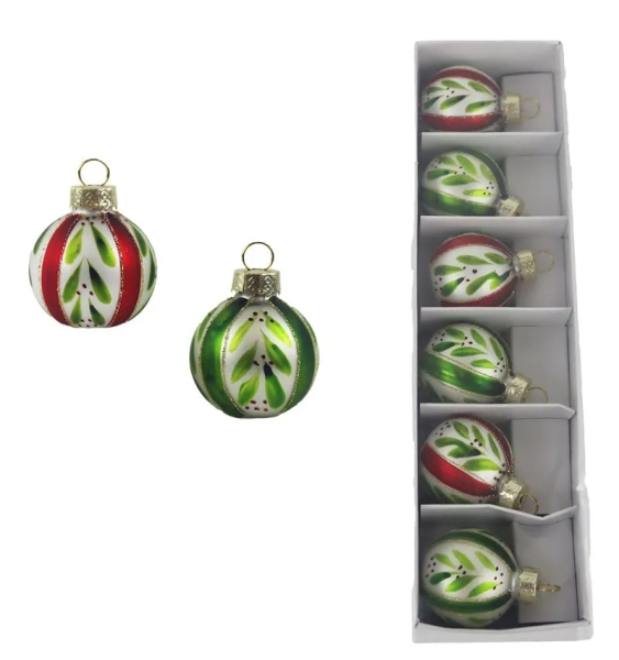 Koule skleněné 4cm, 6 kusů