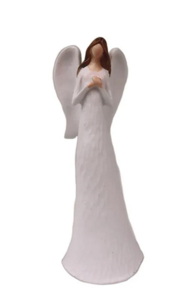 Anděl dekorační bílý 10cm