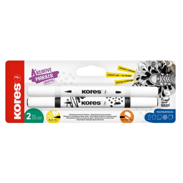 Popisovače akrylové, 2ks, Kores