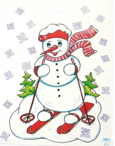 Taška PE zimní motiv Sněhulák XXL