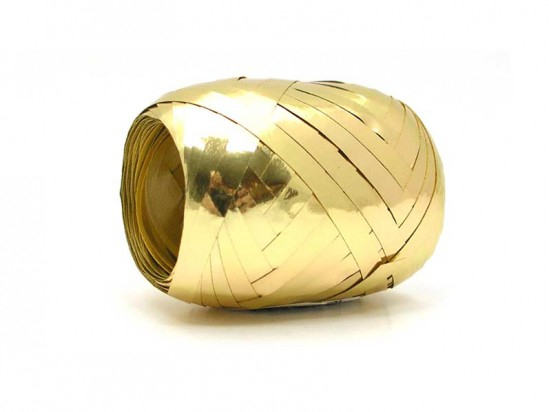 Stuha vázací na dárky 20 m zlatá