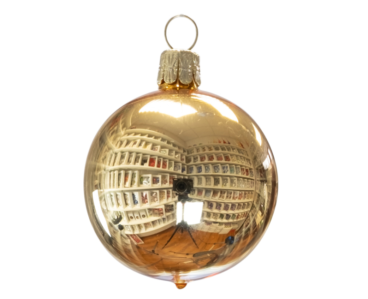 Koule vánoční sklěněná zlatá, velikost 12cm