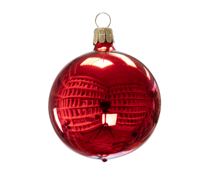 Koule vánoční skleněná červená, velikost 15cm