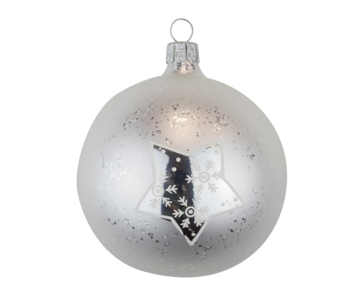 Koule skleněné, 4ks, perleť s hvězdou