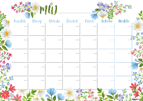 Měsíční plánovač A4, Luční motiv