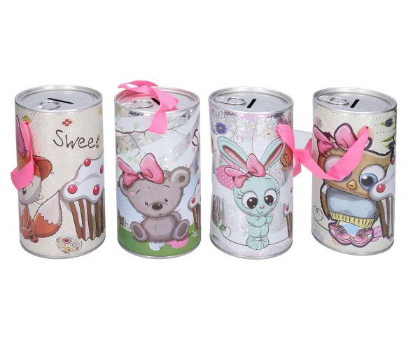 Pokladnička plechová, zvířátka