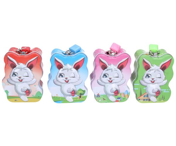 Pokladnička plechová, králík, zámek