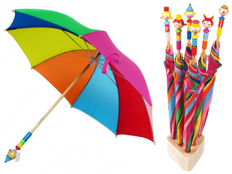 Deštník dětský, dřevěná rukojeť