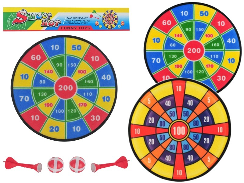 Terč na suchý zip + 2 míčky + 2 šipky