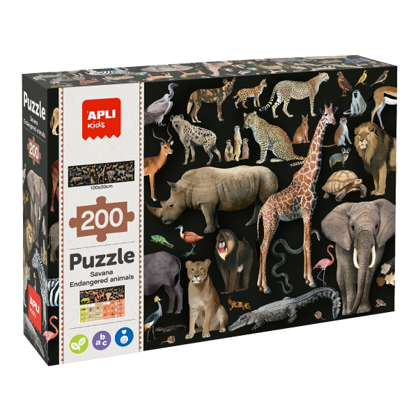 Puzzle edukační zvířata v savaně