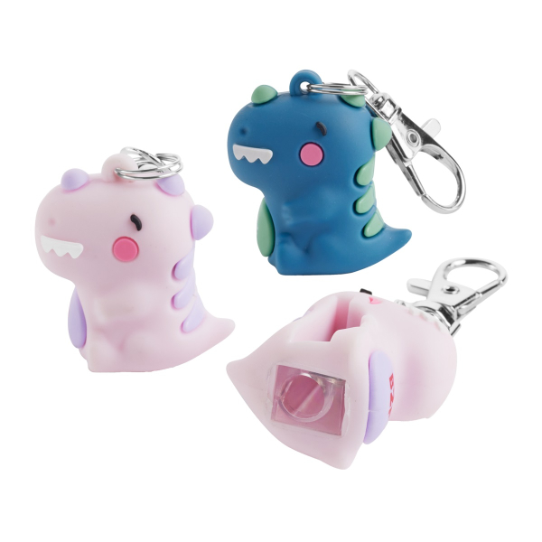 Přívěšek s ořezávátkem, dinosaur, barva růžová, nebo modrá