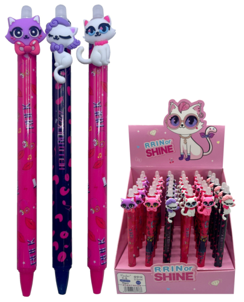 Kuličková tužka, propiska, gumovací, kočka