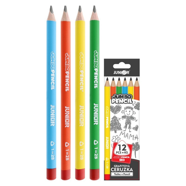 Tužka grafitová, trojhranná, č.1, Jumbo