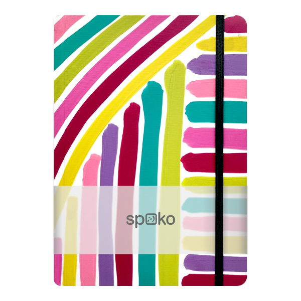 Zápisník A5 75g, 96listů, linka, růžový štětec