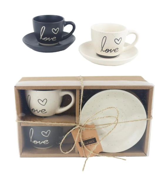 Hrníček s podšálkem 2ks Love
