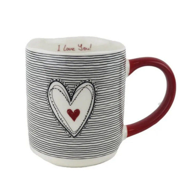 Hrnek srdíčko, porcelánový