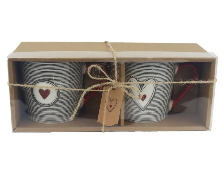 Hrnek srdíčko, porcelánový, 2ks