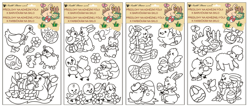 Šablona na barvy na sklo, velikonoce
