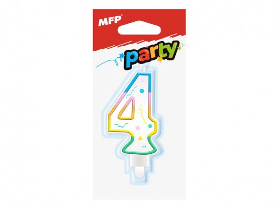 Svíčka dortová, č.4 duhová