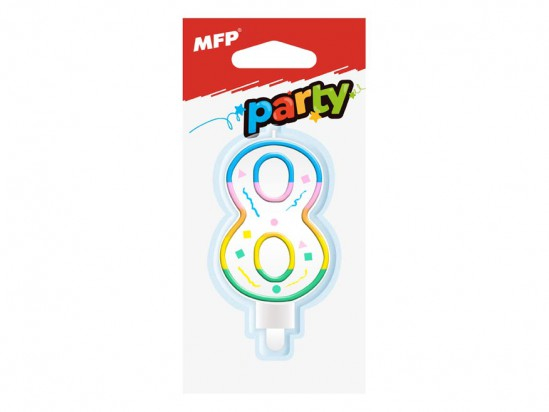 Svíčka dortová, č.8 duhová