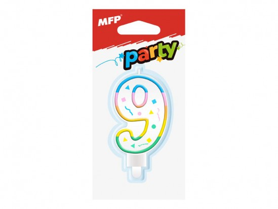 Svíčka dortová, č.9 duhová