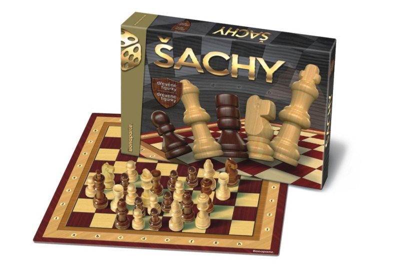 Šachy, dřevěné figurky
