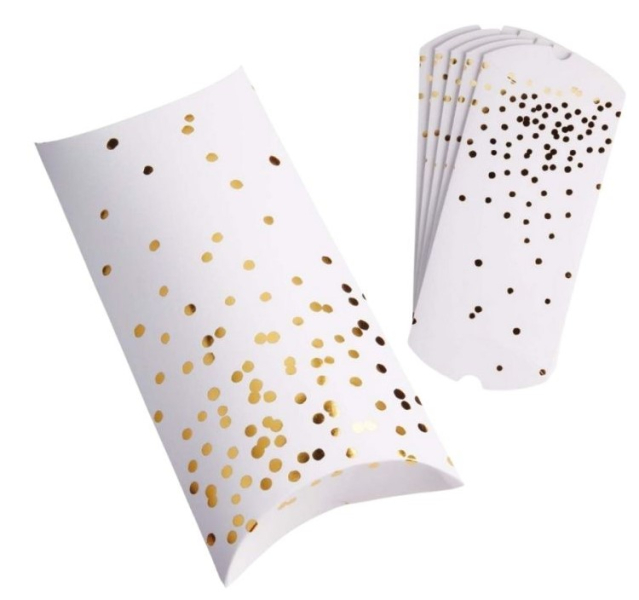 Krabička dárková bílá se zlatým tiskem