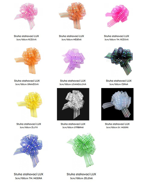 Stuha stahovací dárková 100 cm lux