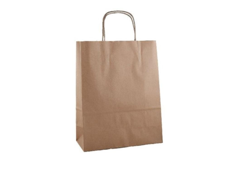 Taška dárková papírová 32 x 39 cm, hnědá