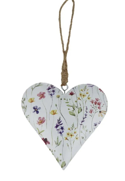 Srdce k zavěšení 10cm kvítí