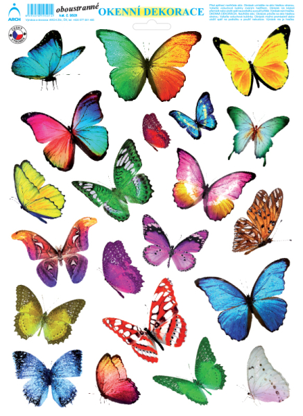 Fólie na okno, 24x34cm, motýli