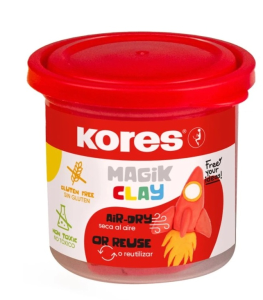 Plastelína Kores, Magic Clay, červená