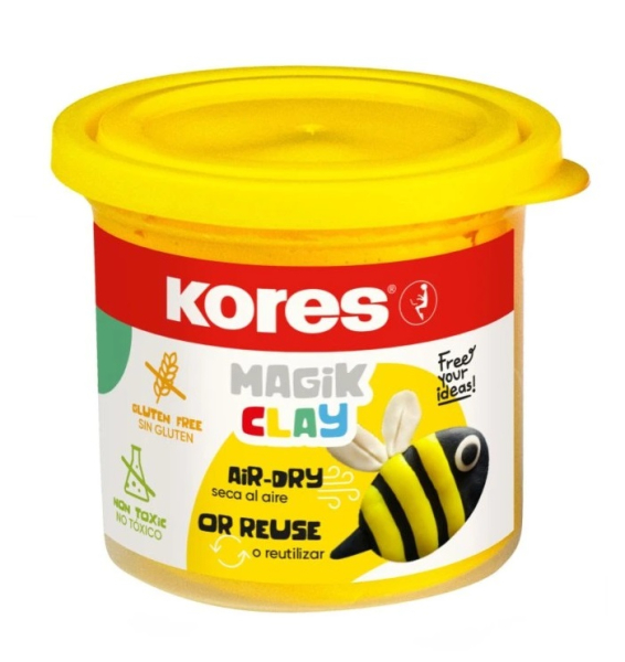 Plastelína Kores, Magic Clay, žlutá