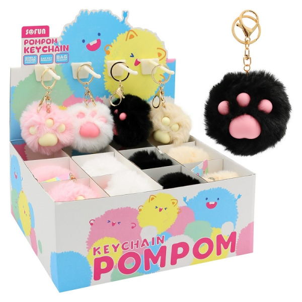Přívěsek, klíčenka, tlapka, PomPom Cat Paw