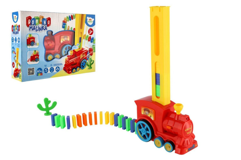 Lokomotiva domino stavěcí, na baterie